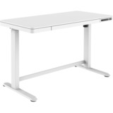 Digitus Table réglable électriquement avec station de recharge USB et tiroir Blanc