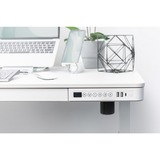 Digitus Table réglable électriquement avec station de recharge USB et tiroir Blanc