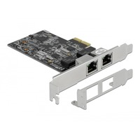 DeLOCK Carte PCI Express x2 vers 2x RJ45 2.5 Gigabit LAN RTL8125, Carte réseau