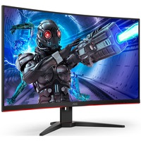 AOC C32G2ZE/BK 32" Moniteur gaming incurvé Noir/Rouge, 80 cm (31.5"), 1920 x 1080 pixels, Full HD, LED, 1 ms, Noir, Rouge